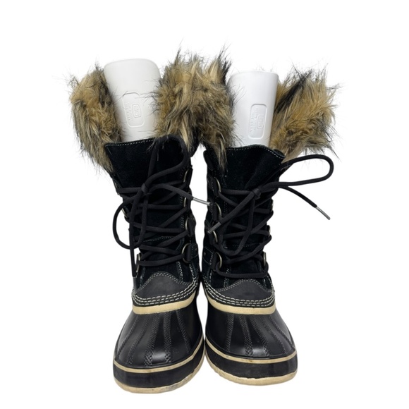SOREL Joan of Arctic II Black Suede Faux Fur Waterproof Snow Boots - Picture 2 of 12